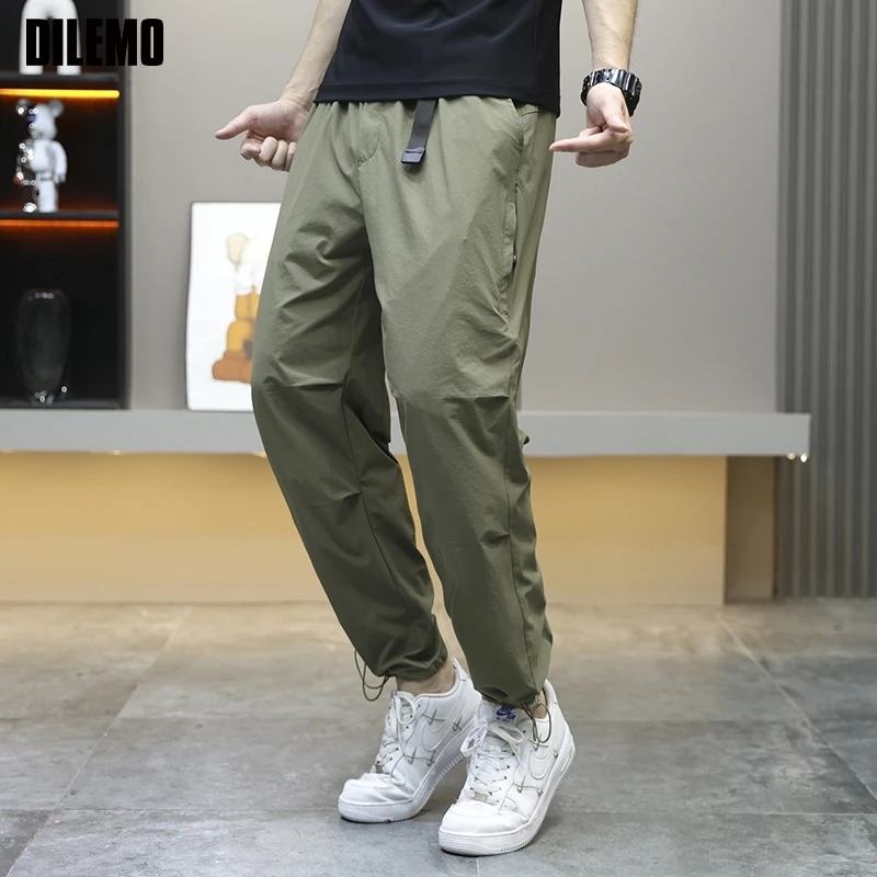 

Premium Thin Streetwear Cargo Anti-wrinkle Soft Breathable Casual Fashion Men Elastic Long Pants Outdoor Jogger Sport Trousers