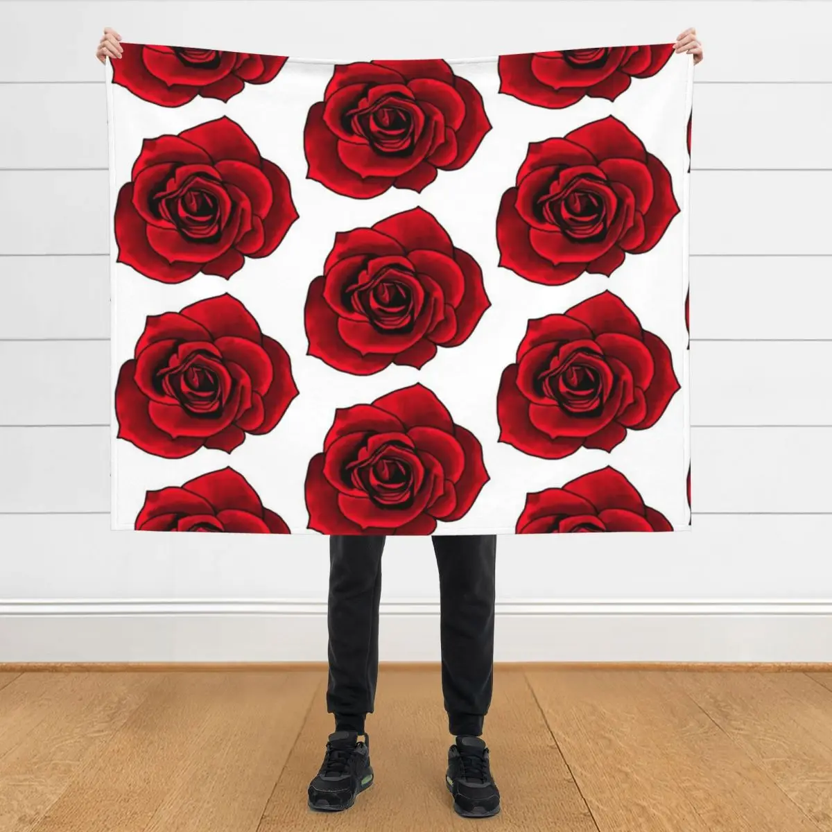 

Cute Red Rose Throw Blanket bed plaid anime Camping Blankets