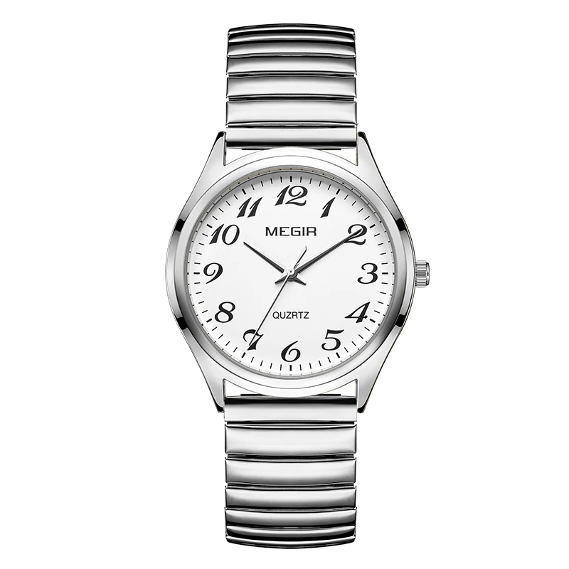 MEGIR Luxury Couple Watch for Men Women High Quality Quartz Watches Stainless Steel Waterproof Wristwatches Valentine's Day Gift