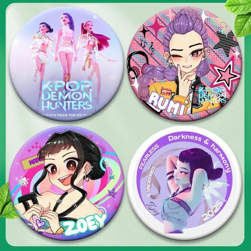 K-POP ルミ・ミラ・ゾーイ デーモンハンターガールズグループ 58mmピンバッジセット アニメコレクション バッグ用 K-POPグッズ ファン向け ハロウィン 誕生日プレゼント