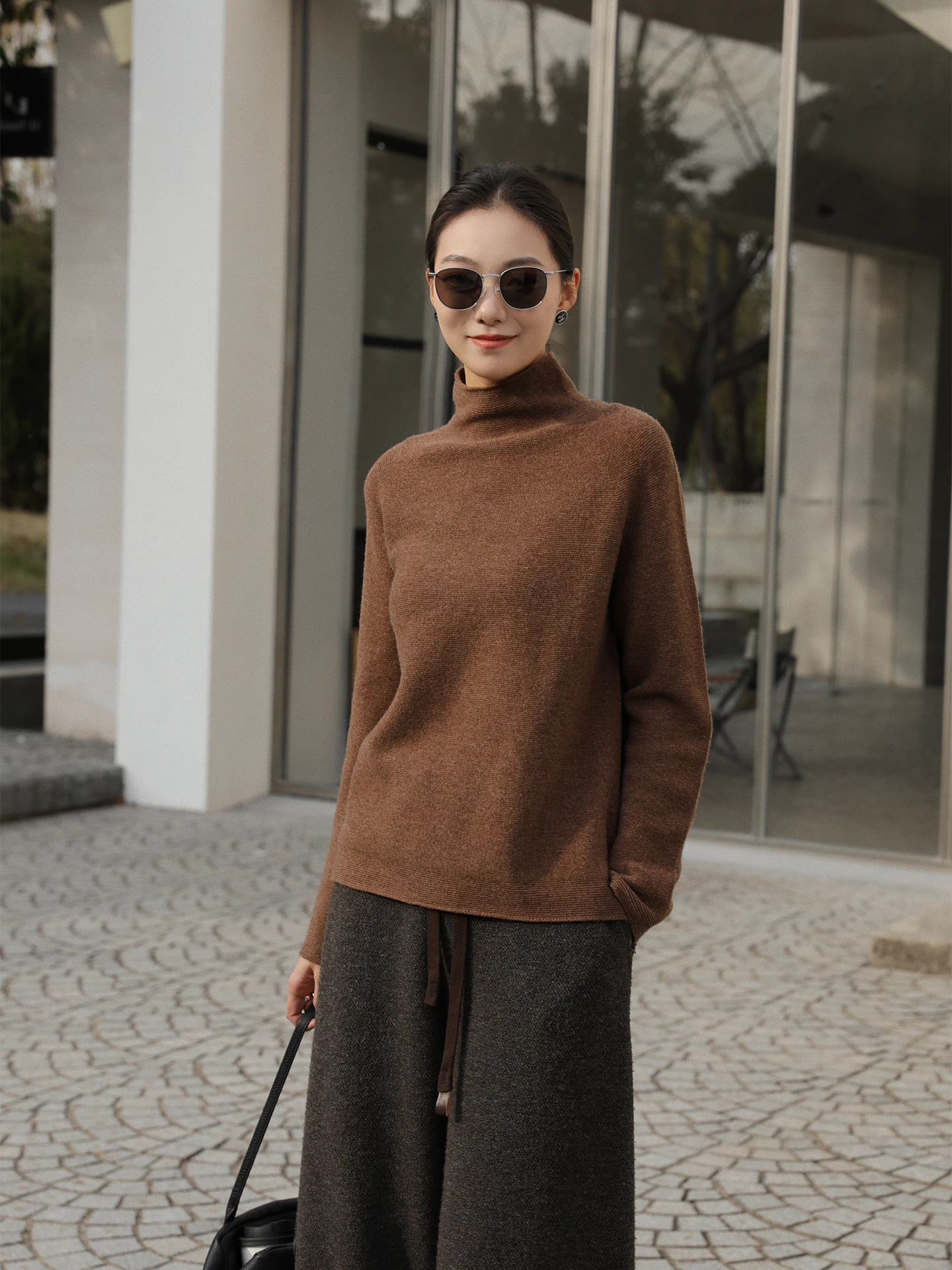

Warm Pure Color Woolen Knitted f High Collar Base irt 2025 Winter New Sle Simple Women's Long Sve Sweater Base Top