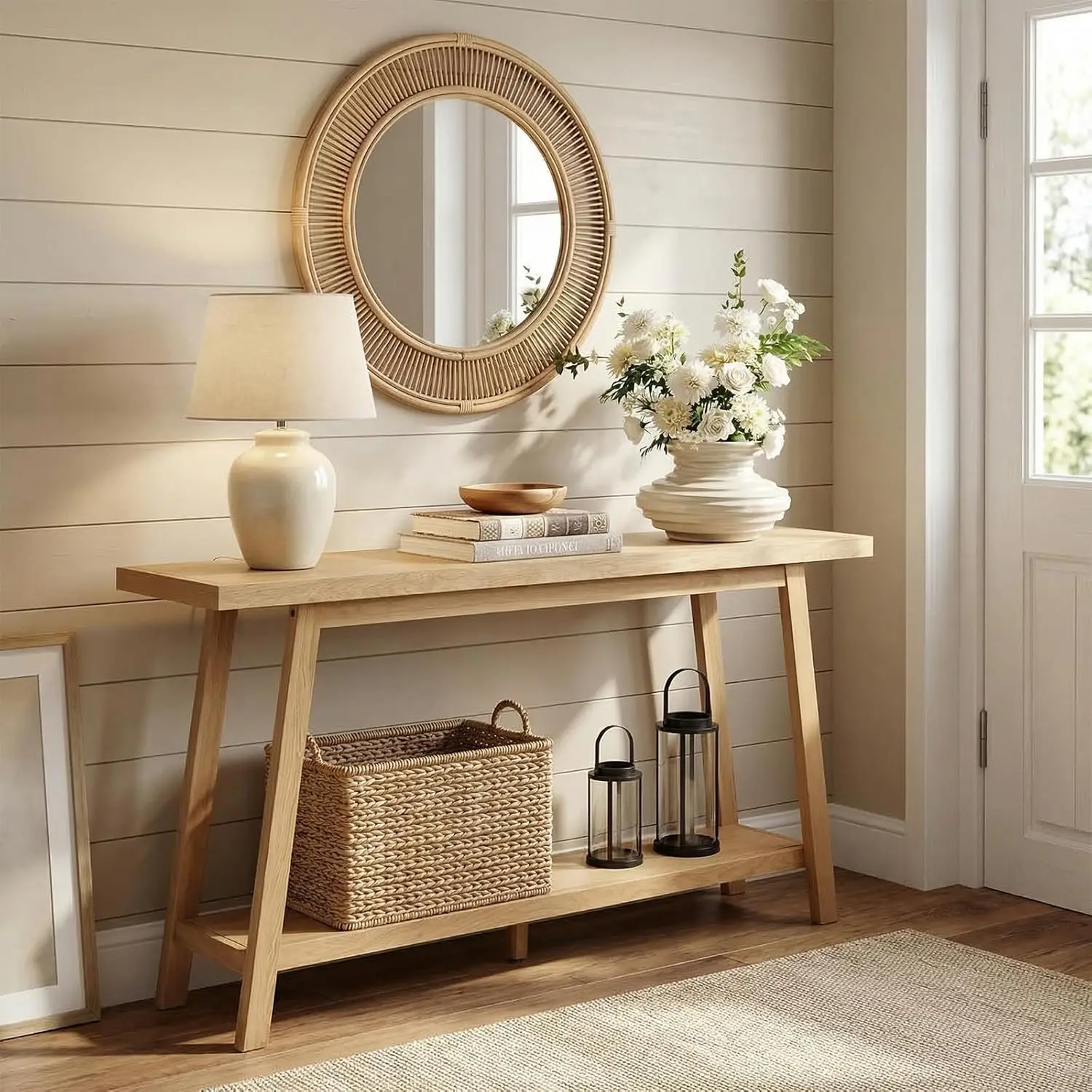 Solid Oak Entryway …