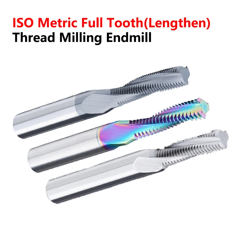 

OYYU Full Tooth Lengthen ISO Metric Thread Milling Endmill CNC Carbide End Mills M5 M6 M8 M10 M12 M14 M16 M20 Tungsten Alloy