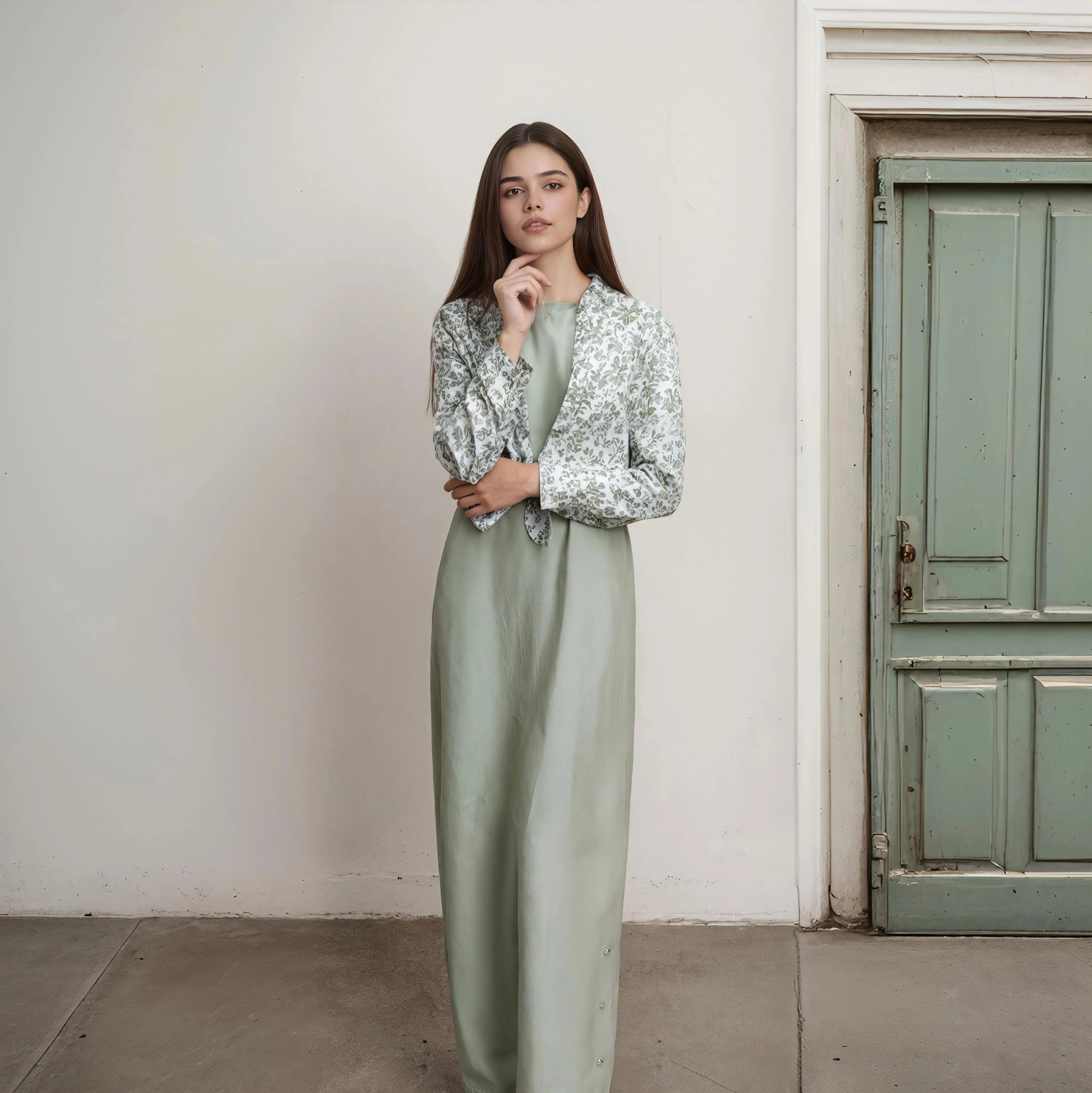 Neues Herbst-Set für Damen, Leinenhemd und Kleid, modischer Druck mit Tasche, hochwertige Leinenkleid-Kollektion, elegante Dame, 2-teiliges Set