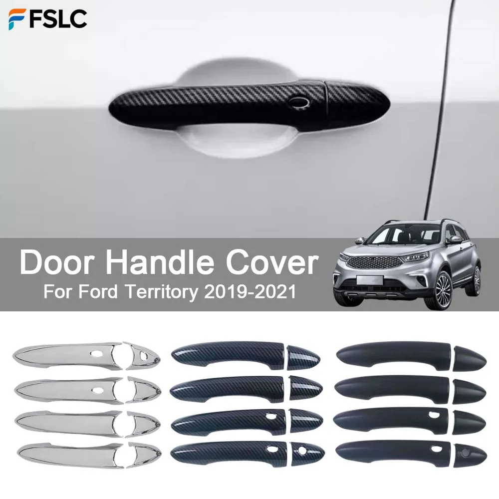 

Cars Accessories Door Handle Cover For Ford Territory 2019-2021 Carbon Fiber Silver Black Car Styling Upgrade Modify A Car