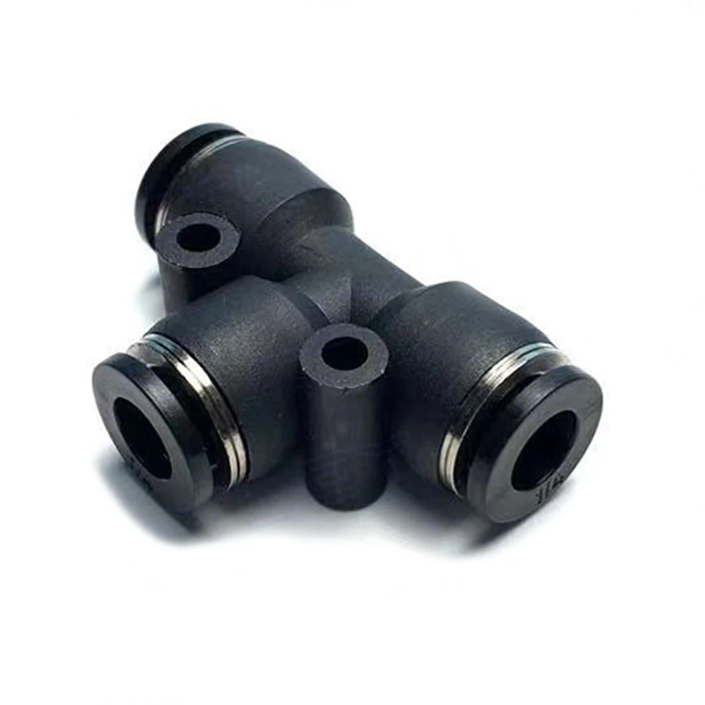 British Pneumatic Quick Connector PU Air Pipe 5/32 1/4 5/16 3/8 1/2 inch Hose Connector Right Angle T-shaped Connector PE PET