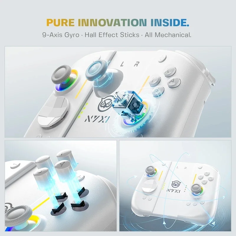 NEW NYXI Hyperion 3 Magnetic JoyPad Drift Free Hall Effect Joysticks 9 Axis Gyro Programmable Back Buttons 225g for Switch 2