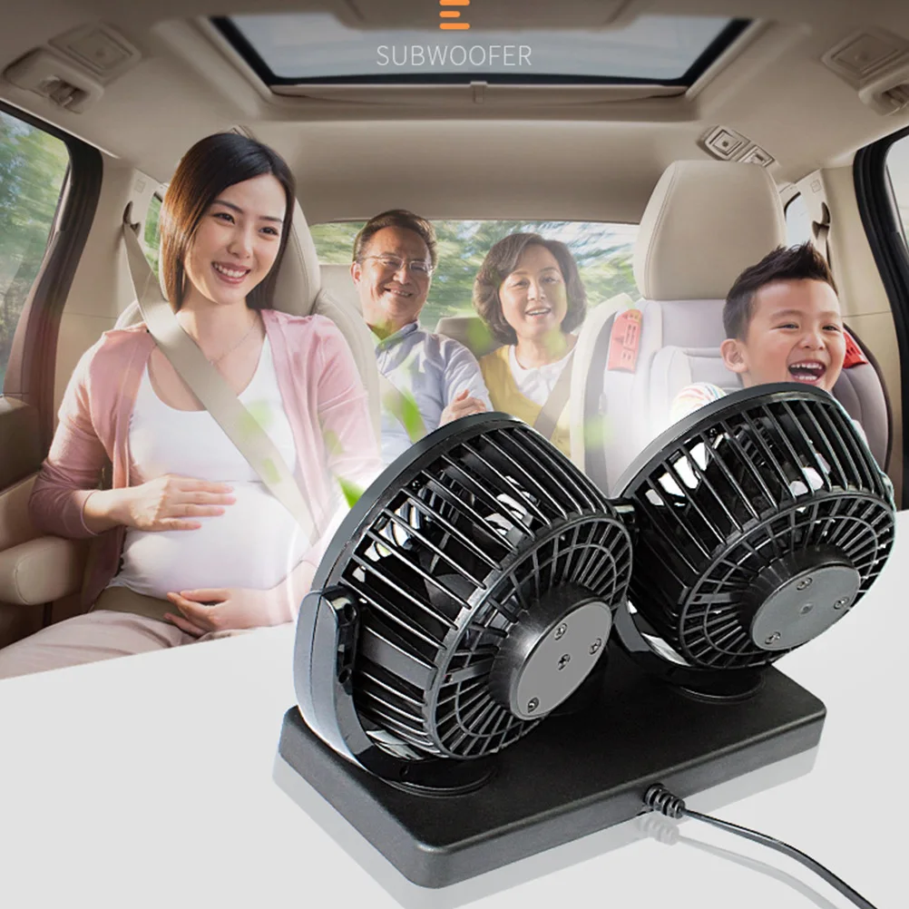 

Vehicle Double Head Fan Automotive Cooling Engine Portable Usb Rechargeable Summer