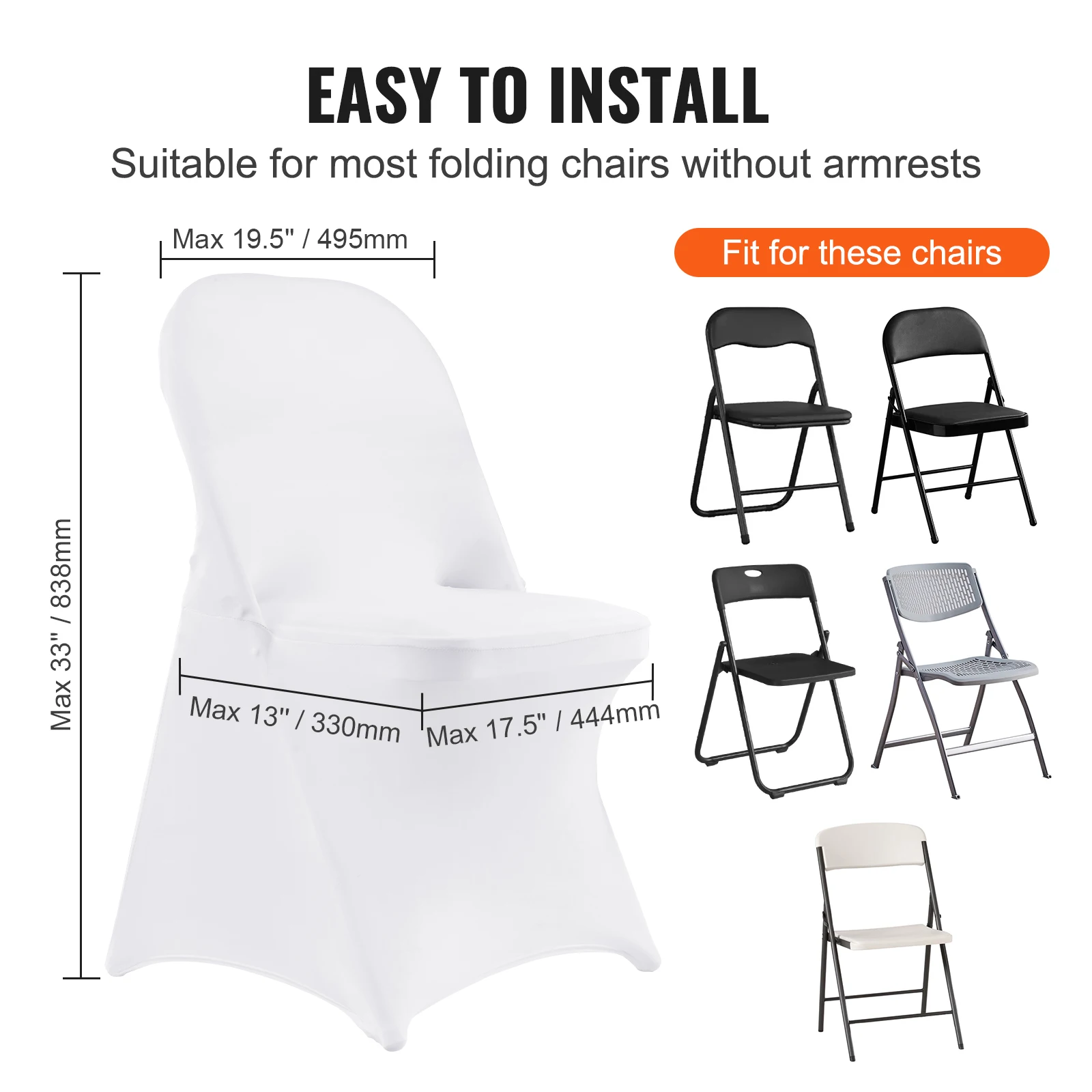 VEVOR 12 30Pcs Wedding Chair Covers Spandex Stretch Slipcover for Restaurant Banquet Hotel Dining Party Universal Chair Cover