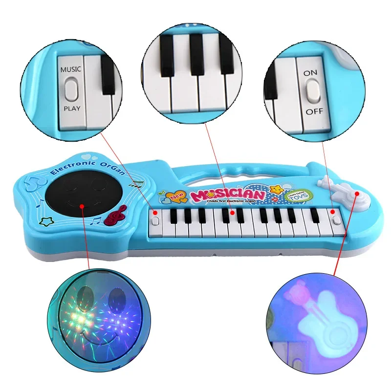 Piano Musical Toy Sound Keyborad Electic Flashing Music Instrument Developmental Early Educational Toys For Kids Children