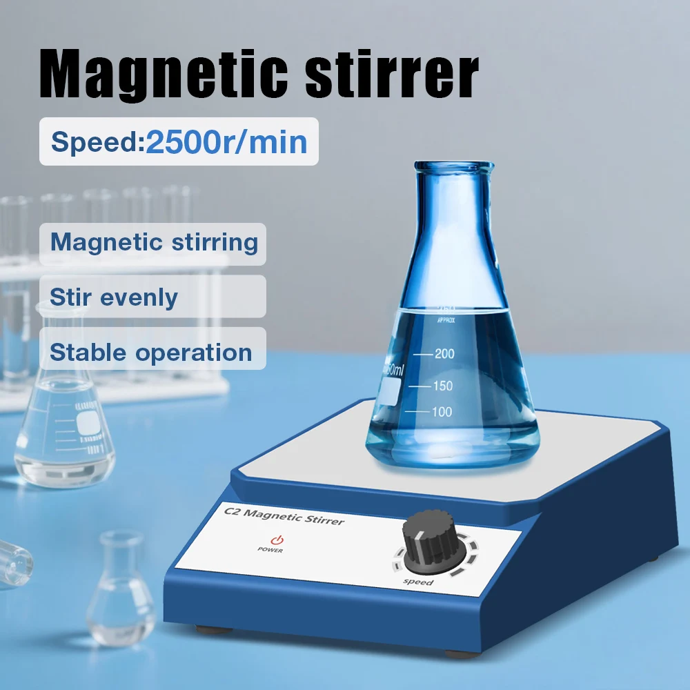 

2500rpm Mini Magnetic Stirrer with Stir Bar Brushless DC Motor Portable Magnetic Mixer Laboratory Supplies US EU Plug 2000ml