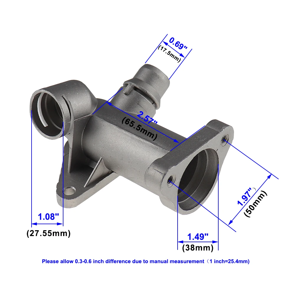 058121132A Aluminium Cooling Radiator Coolant Hose Connector Water Outlet Flange Pipe For VW Passat B5 Audi A4 1.8T 058121132C