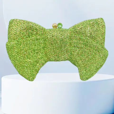 Female Green Evening Bags Wedding Party Clutch Purse Diamonds Bow Clutches Women Crystal Purse Prom Ladies Minaudiere Handbag