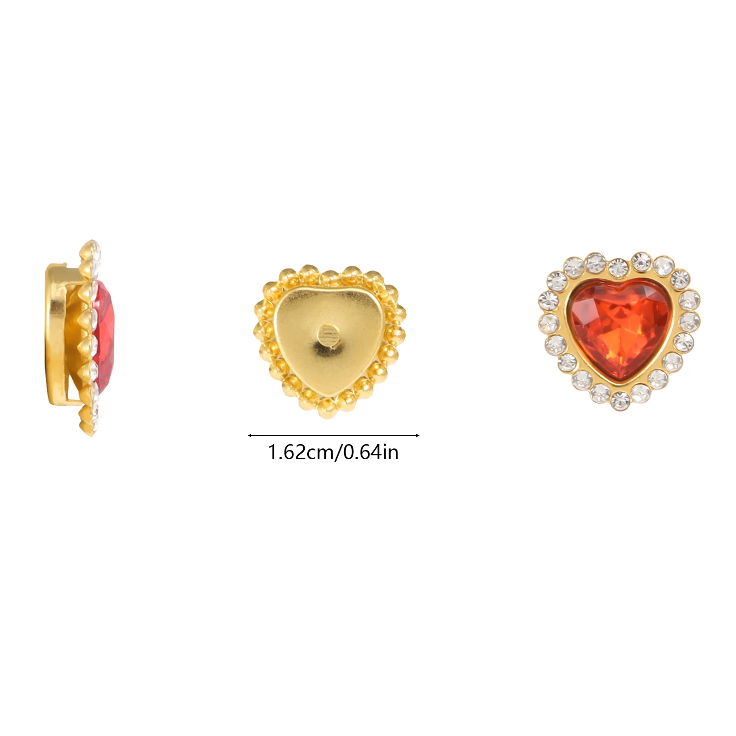 30 Stück 10 mm Pfirsich Herz Sonnenblume Gold flacher Boden Hand zum Aufkleben auf Strass DIY Kleidung Schuhe Tasche Haarschmuck Zubehör – Detail 9