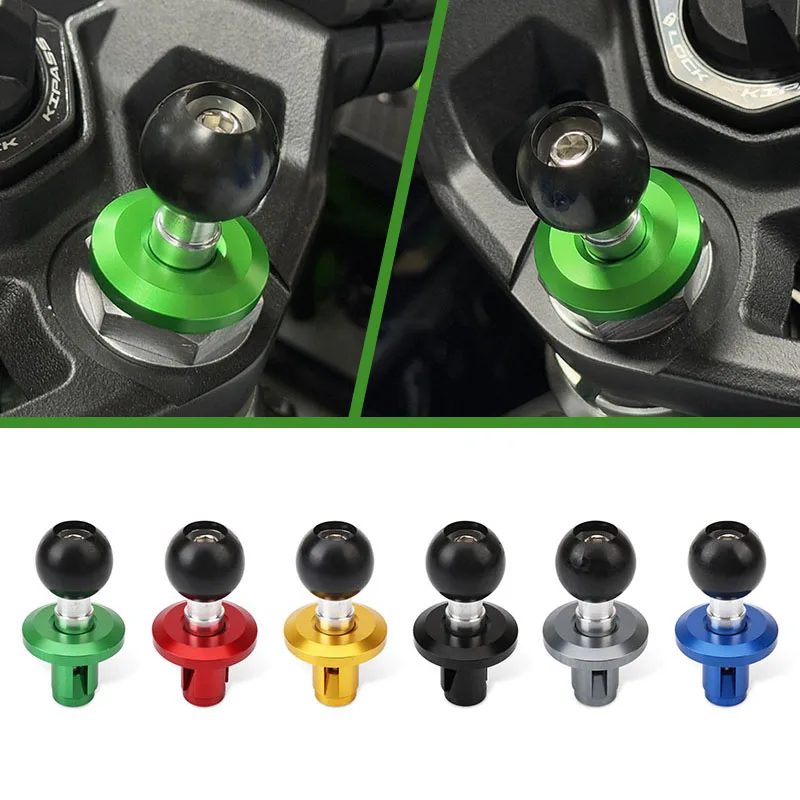 

Motorcycle Navigation Mobile Phone Bracket Front Fork Upper Top Triple Clamp Screw Cap Fit For NINJA500 Ninja 500 Z500 2024-2025