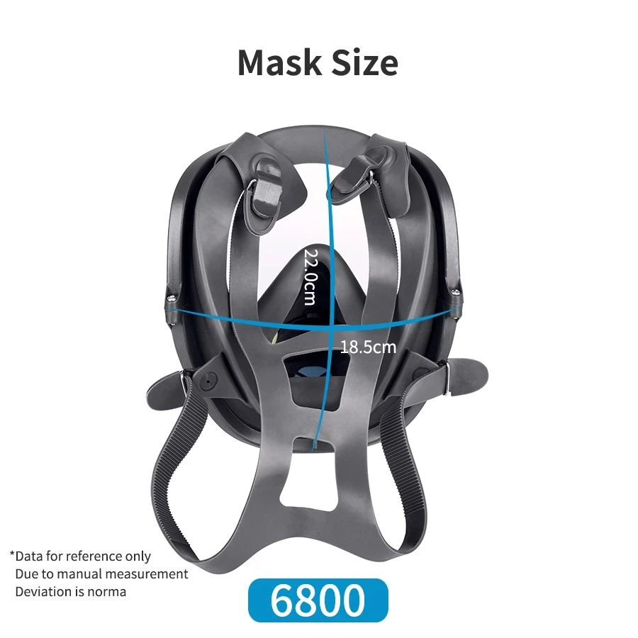 7in1 6800 Full Face Face-piece Respirator with Carbon Filters Organic Acid Gases Filter Painting Pesticide Gas Mask