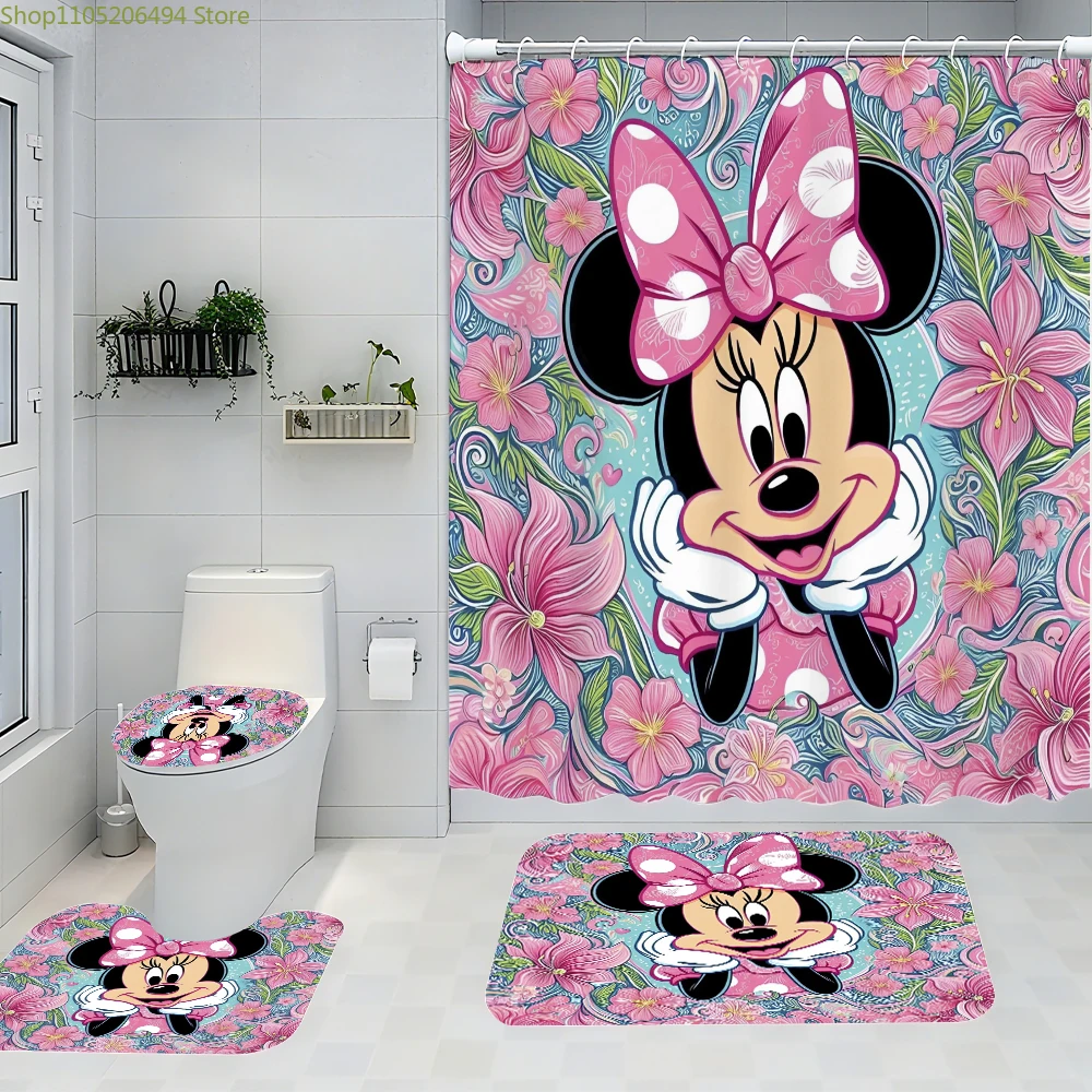 

Disney Mickey Mouse Bathroom Four-piece Set - Avant-garde Waterproof Shower Curtain, creating a complete bathroom kit