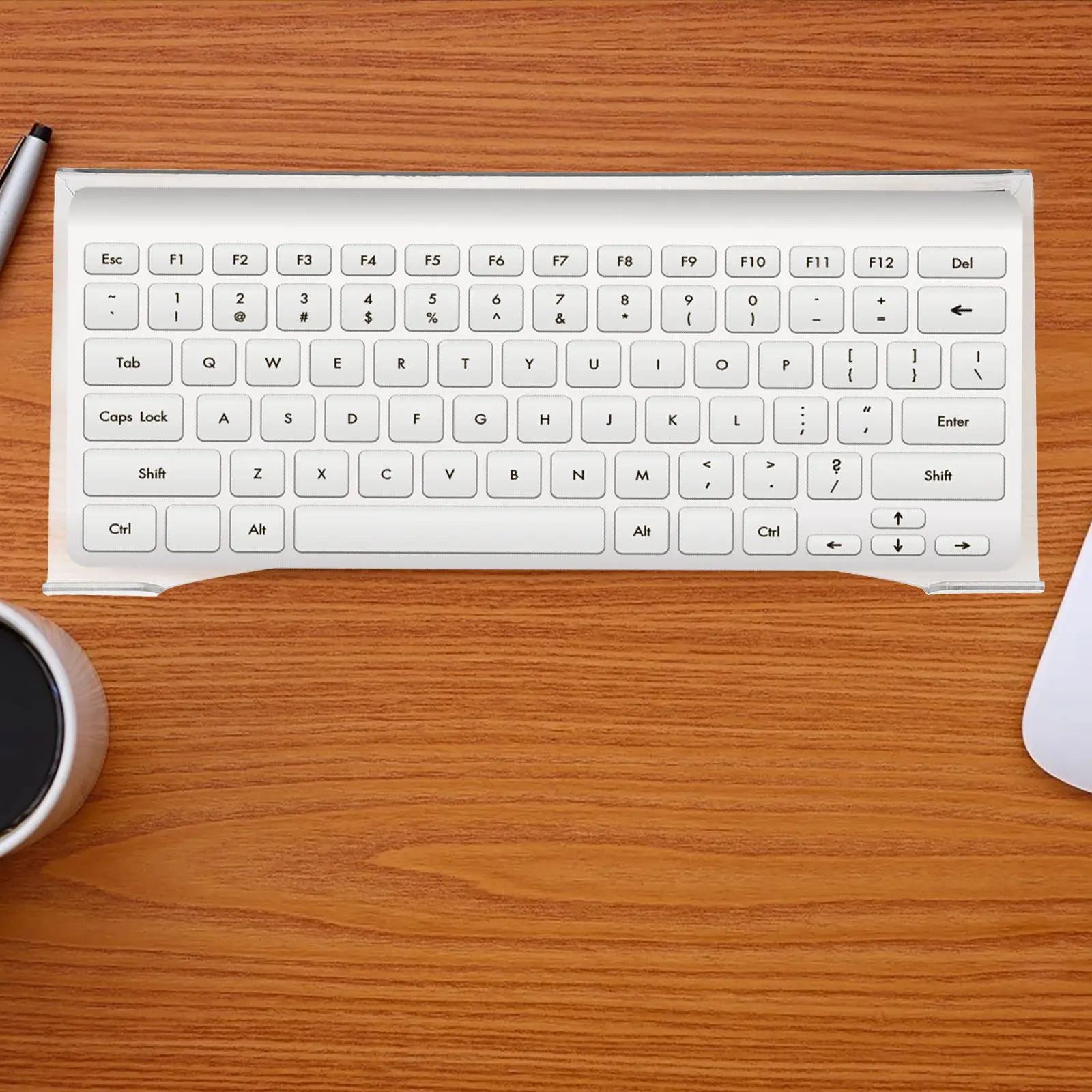 

Acrylic Keyboard Base for Desk Keyboard Display Stand with Comfortable Height Curved Edge Anti-Slip Design Gaming Accessories