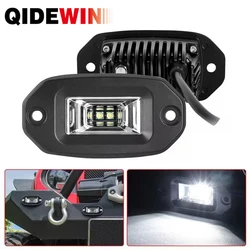 Fuleem 2PCS 20W Flush Mount LED Pods Flood Work Light Bar 6500K Waterproof Led Work bar For Offroad Backup pickup Car motor