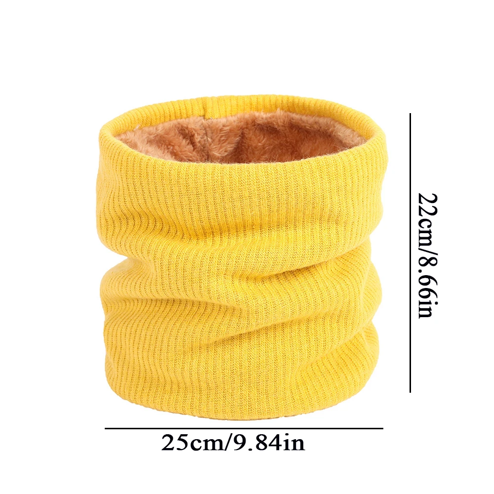 2023 New Knitted Plush Scarf Winter Warm Men Women Neck Scarves Double-layered Thick Fleece Collar Outdoor Windproof Scarves