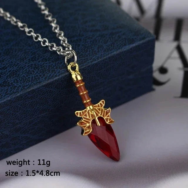 Hot Video Game Peripherals Necklace Cosplay Props Aghanim's Scepter Blue Red Green Stone Scepter Stone Pendant for Fan Gifts