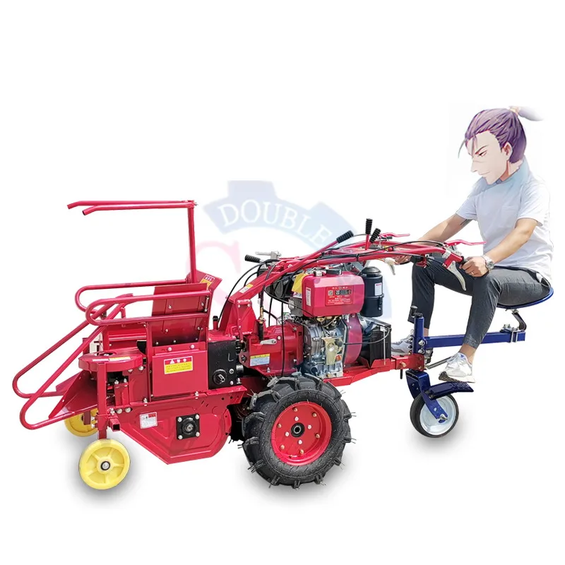 15hp Gasoline Engine Agricultural Hand Tractor Drive Single Row Fresh Corn Harvesting Machine And Straw Pulverizer Harvester