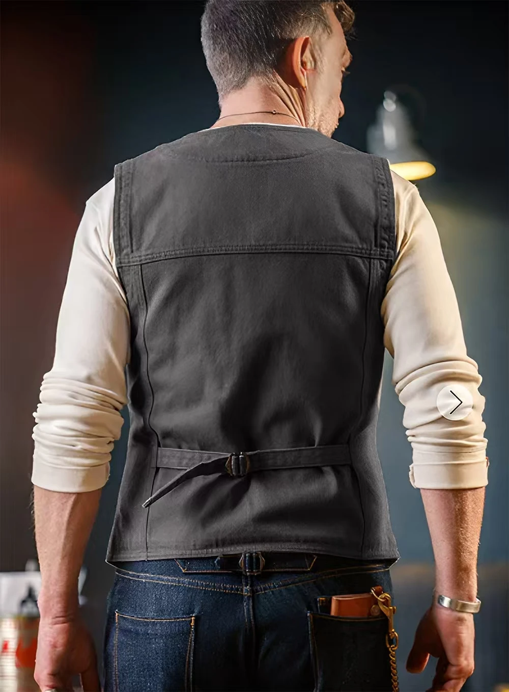 Spring Autumn Men's Workwear Style Single-Button V-Neck Blazer Jacket Slim Fit Waistcoat