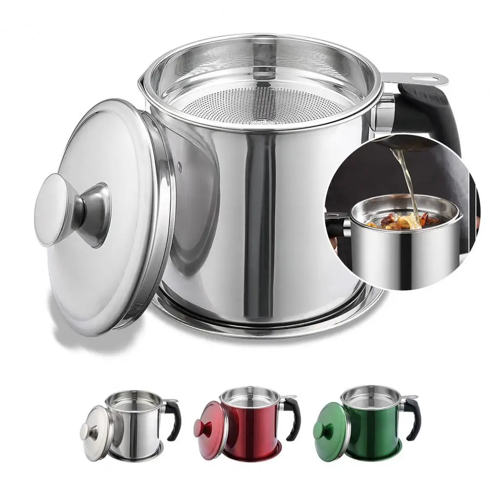 

1.4L Stainless Steel Oil Can Container,Frying Bacon Fat Oil Storage Container,Rust-Proof Kitchen Oil Storage Jug