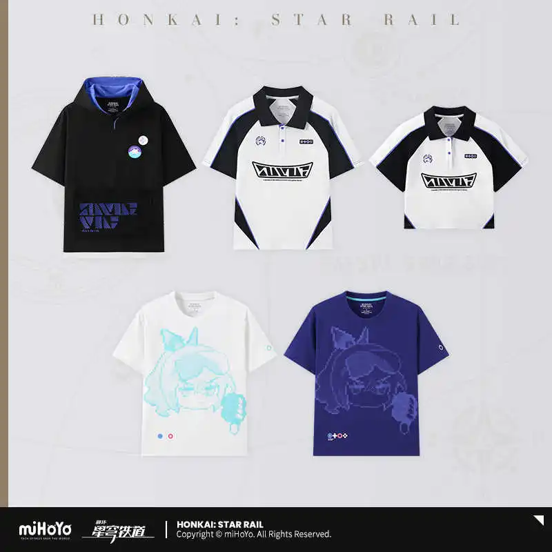 Game Silver Wolf T shirt  MiHoYo Official Honkai Star Rail Silver Wolf Theme Impression Series Shirt Doujin Cosplay Tops