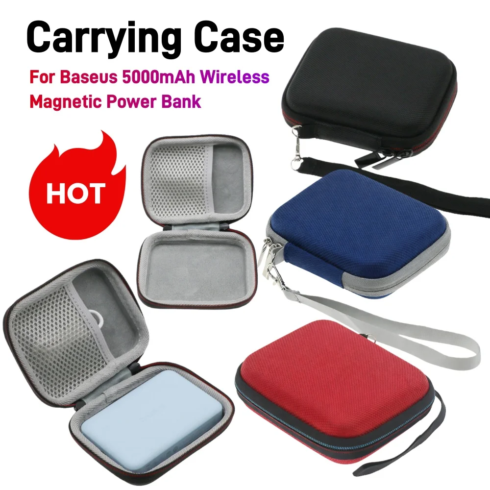 Portable Storage Case for Baseus 5000mAh Wireless Magnetic Power Bank Travel Protective Carrying Storage Bag Dustproof