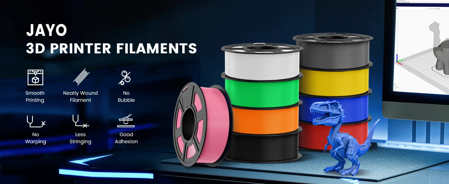 JAYO 3D-Drucker PLA/PETG/PLA+ /PLA META /SEIDE/ASB/TPU-Filament 1,75 mm 2 Rolle 1,1 kg/0,65 kg 3D-Drucker-Filament für 3D-Drucker – Detail 20