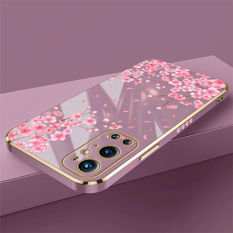 Painting Flower Florals Phone Case For Oneplus Nord N20 5G 3 CE 2 Lite Plating Silicone Cover For One Plus 8T 9 Shockproof Capa