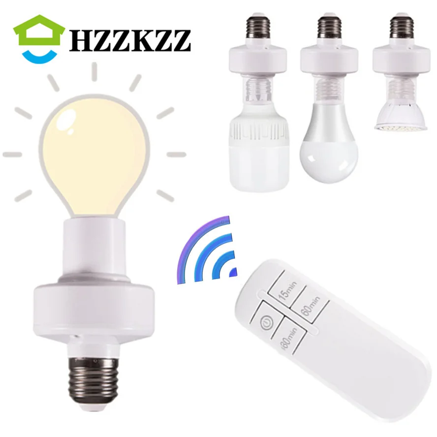 Wireless remote control smart timer switch E27 lamp holder 110V 220V house multi light switch baby room bedroom timer switch