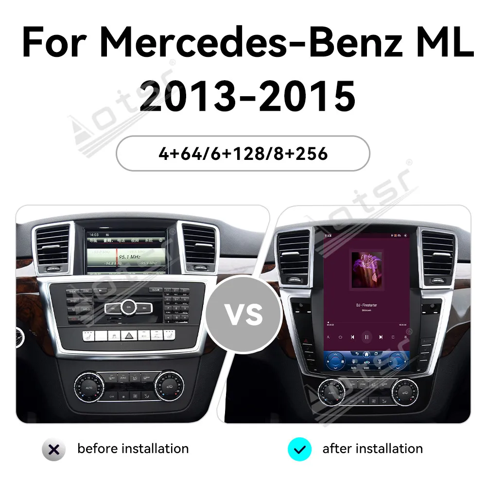 اكسسوارات السيارات لوحة أندرويد 11 12.1 بوصة تعمل باللمس راديو السيارة لمرسيدس بنز ML 2013-2015 نظام تحديد المواقع والملاحة ستيريو رئيس وحدة