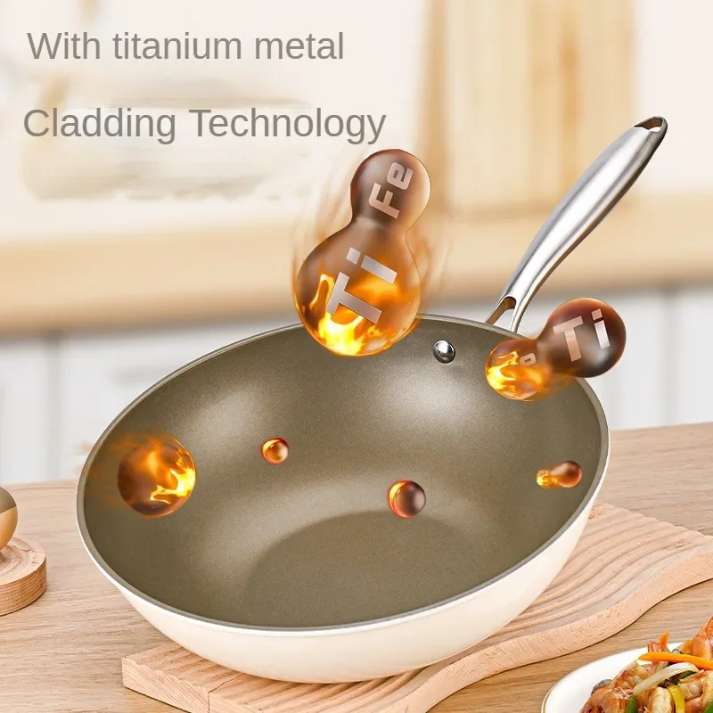 Universal Non-stick Frying Pan, Titanium Coated, Scratch Resistant,  Cookware  Induction and Gas Stove Top Safe  Pots and Pans