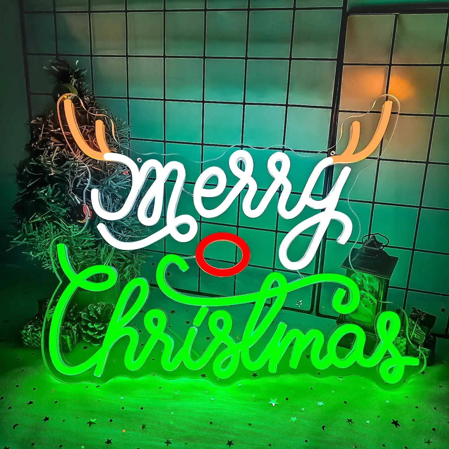 Merry Christmas Neon Sign Christmas Tree LED Light For Wall Decor Room Decoration Stars For Home Party New Year Dimmable Lamp