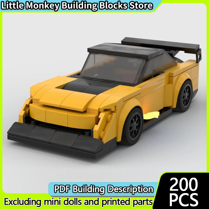 Speed Racing Car Model MOC Building Bricks Earthy Yellow Race Car Modular Technology Children Holiday Gifts Assemble Toys Suit