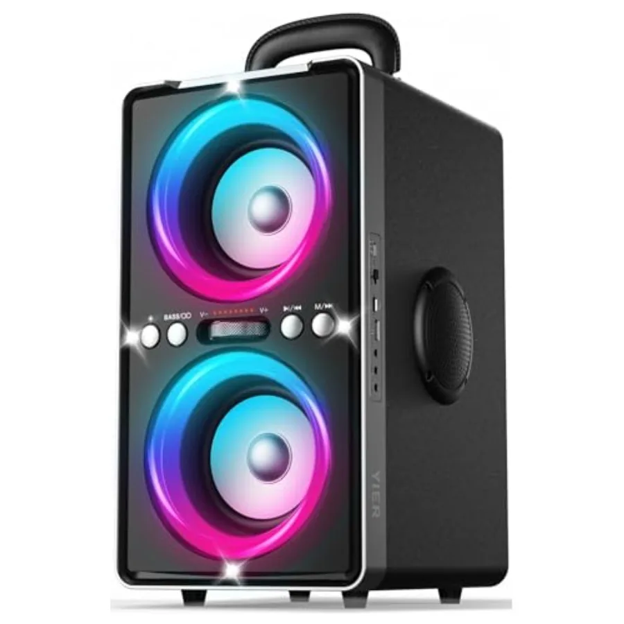 

Bluetooth Speaker, 200W Peak Loud Stereo with Big Bass, 20H Playtime, TWS, Fast Charging, Portable Handle, Wireless Large Boomb