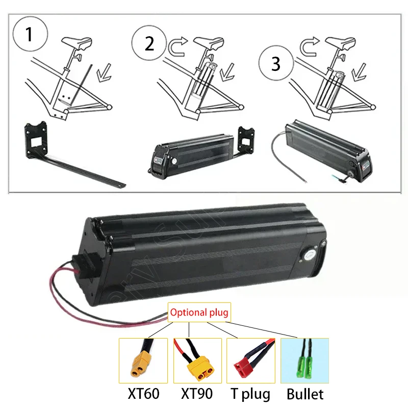 NUEVO paquete de batería de litio de alta capacidad 48V 12AH 18650, rango ultra largo, adecuado para motores silverfish de menos de 1400W + 3ACharger