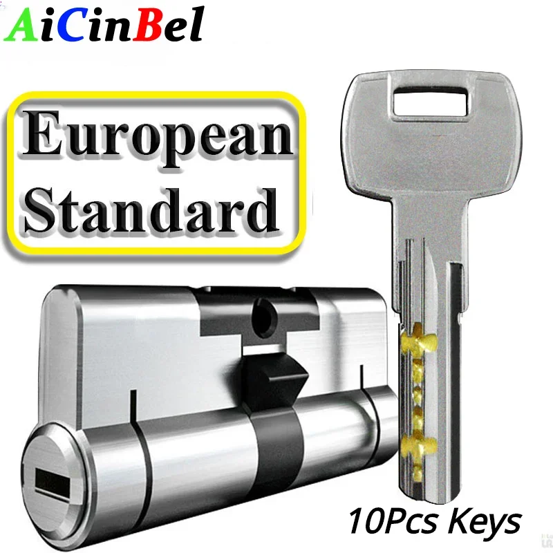 anti theft door lock core para porta deslizante padrao europeu entrada do cilindro chaves internas 10 pcs 01