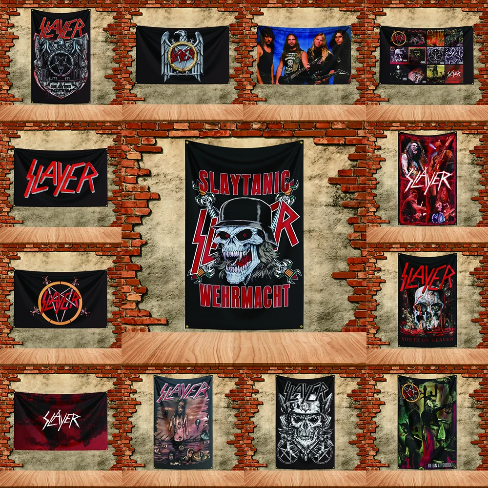 Music Band Flag 3x5ft for Slayer Fans Banner Custom any Image Garage Bedroom Living Room Dorm Wall Hanging Decor Tapestry