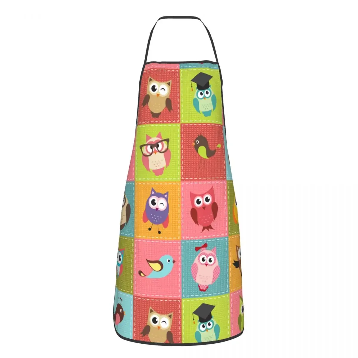 Cute Cartoon Owls Collage Funny Aprons Men Women Animal Adult Unisex Kitchen Chef Bib Tablier Cuisine Cooking Baking Painting