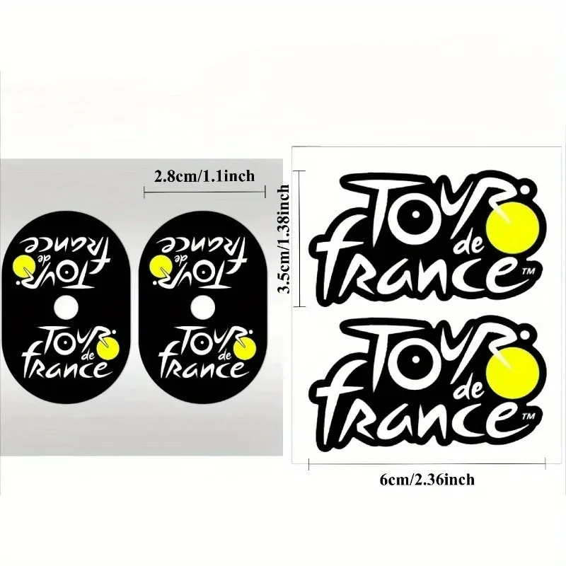 4 pezzi/foglio, adesivi decorativi, set combinato di adesivi per ugelli dell'aria, adesivi e decalcomanie per campionati di bici da strada del mondo,