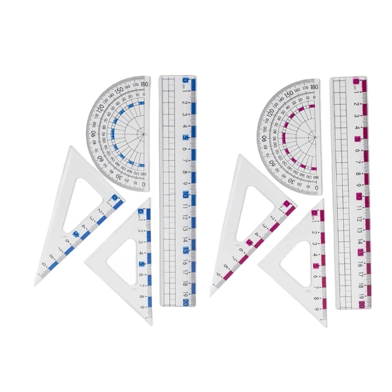 Multifunctional Geometry Math Set with Straight Ruler Protractor Set Square K92C