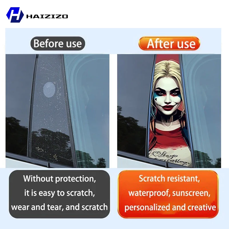 HAIZO-Car Venom Graffiti Adesivos, Impermeável Sunscreen Vinyl Film, Carro B-Pillar Scratch Resistant Decoração, Diversão, Legal