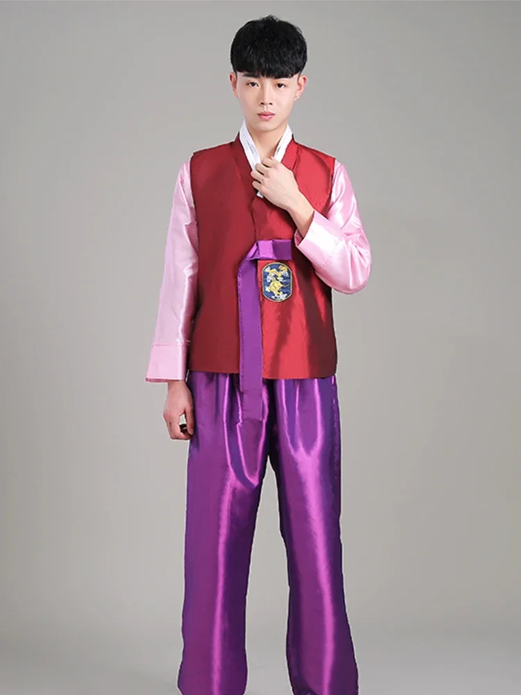 Koreański męski tradycyjny koreański męski kostium pałacowy Hanbok Taniec etniczny Odzież do występów Starożytne szaty Etniczne ubrania dworskie