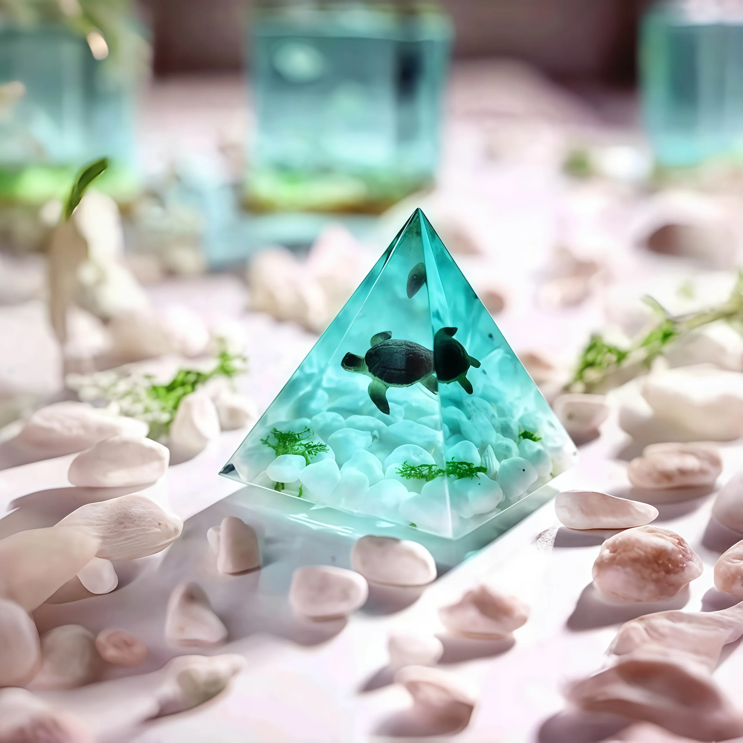 Resin silicone molds, pyramid conical silicone pouring molds, desktop geometric decorations, DIY shaping molds
