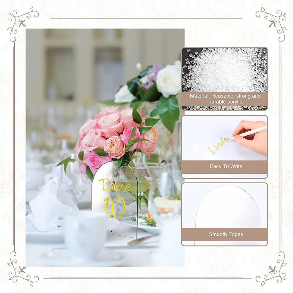 

20 Pcs Seating Signs Wear Resistant Wedding Signs Acrylic Wedding Table Cards Reusable Blank Birthday Party Decorations Chair