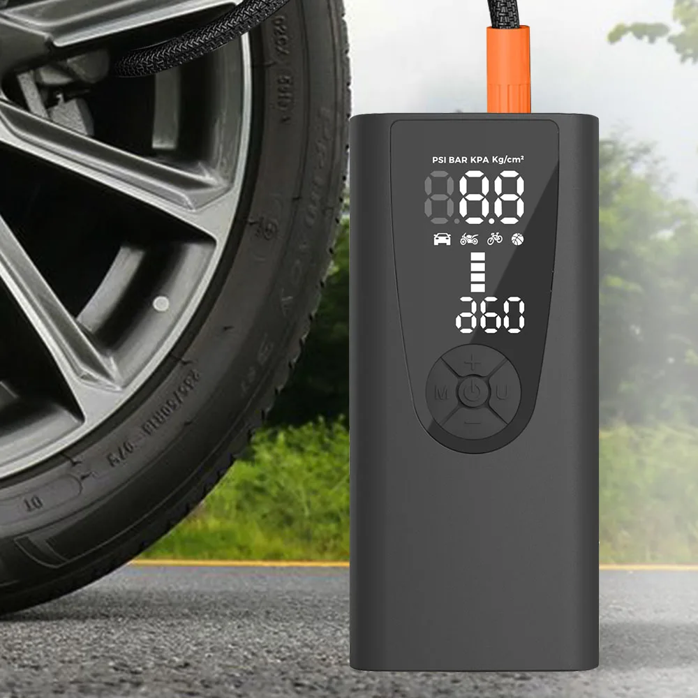 6000mAh Digital Car Air Compressor With LED Flashlight 150PSI 10.3bar Tire Air Pump Portable Inflator