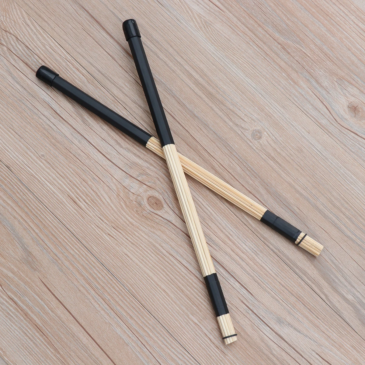 

40Cm Wood Drum Brushes For Jazz Folk Music Black Bamboo Drum Sticks Lightweight Lower Volume Performance Pair Set